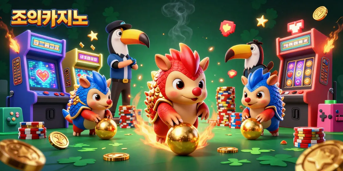 Join exciting games at 조이카지노 with rival pangolins amid poker chips in this dynamic casino scene.