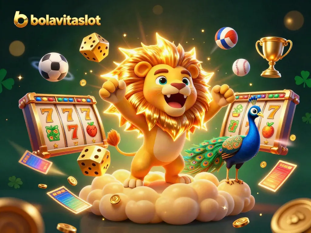 Experience bolavitaslot thrills with vibrant 3D slot and jackpot action in an engaging casino scene.