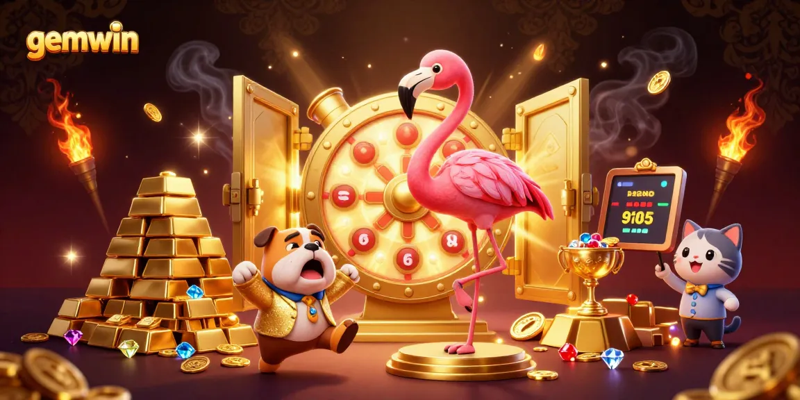 Experience gemwin's excitement with a vibrant illustration showcasing a dynamic casino game scene.