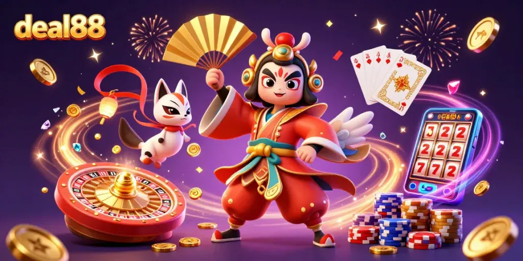 Engage with deal88's lively casino action featuring glamorous characters and exciting winning elements.