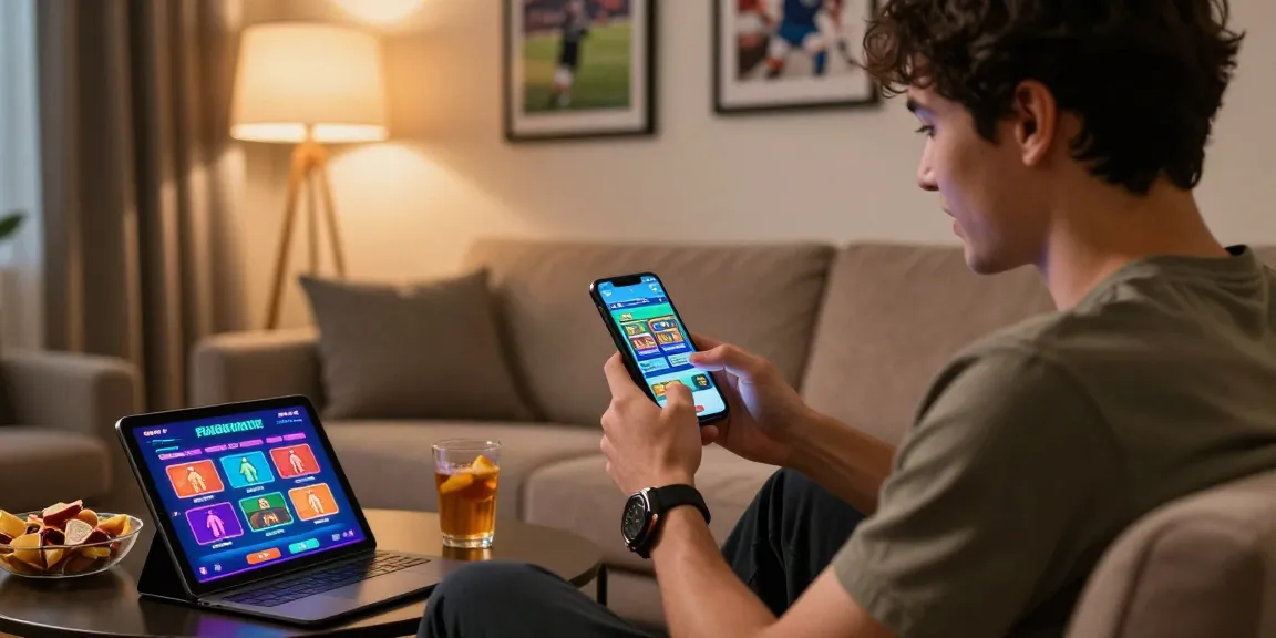 Experience สมัครfun88 on a stylish sofa, enjoying mobile betting vibes.