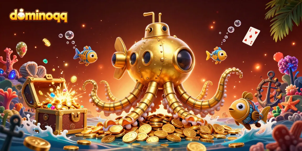 Experience thrilling gameplay with dominoqq as the golden kraken submarine dives into riches.