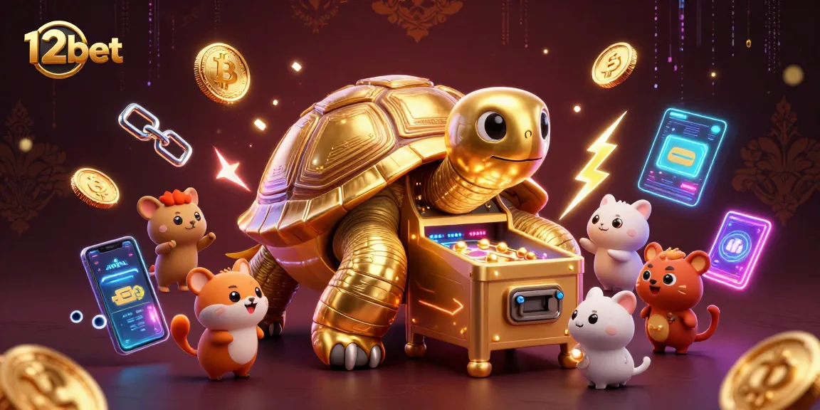 Khám phá cảm giác của 12bet với chú rùa vàng khổng lồ đang chơi pinball giữa những đồng tiền ảo.
