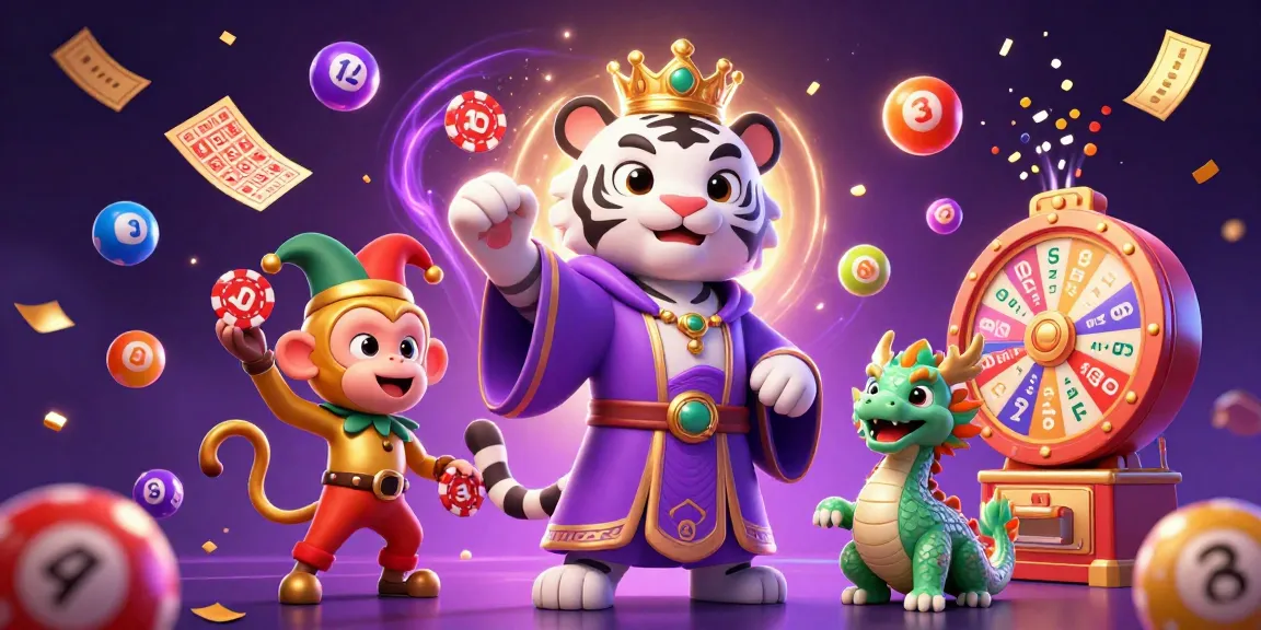 Experience thrilling moments with BTY0991 and a playful monkey amidst vibrant lottery elements.