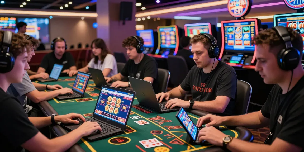 LUCK8 players engaged in an exciting live casino gaming experience with vibrant screens and modern technology.