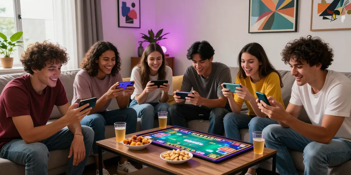 Friends enjoying the latest version of Teen Patti Gold app during a game night at home.