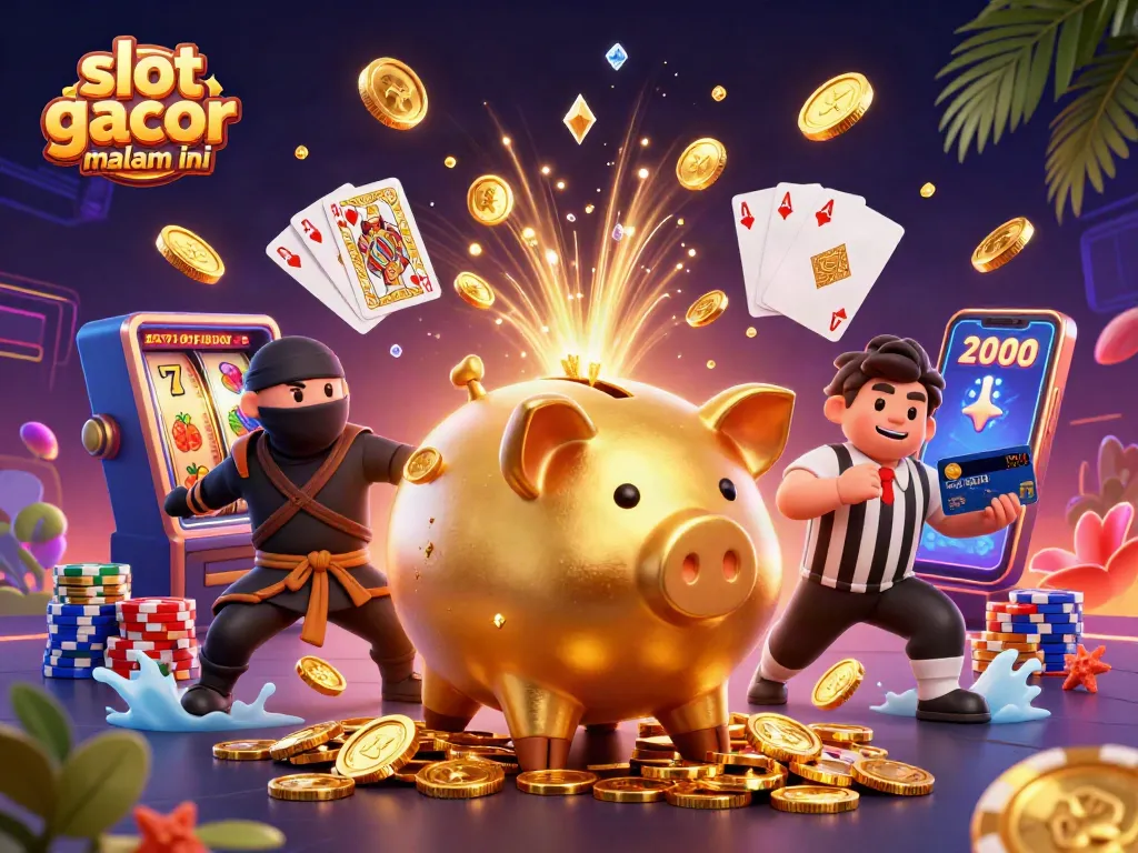 Experience winning action with slot gacor malam ini in a lively 3D casino scene filled with rewards.