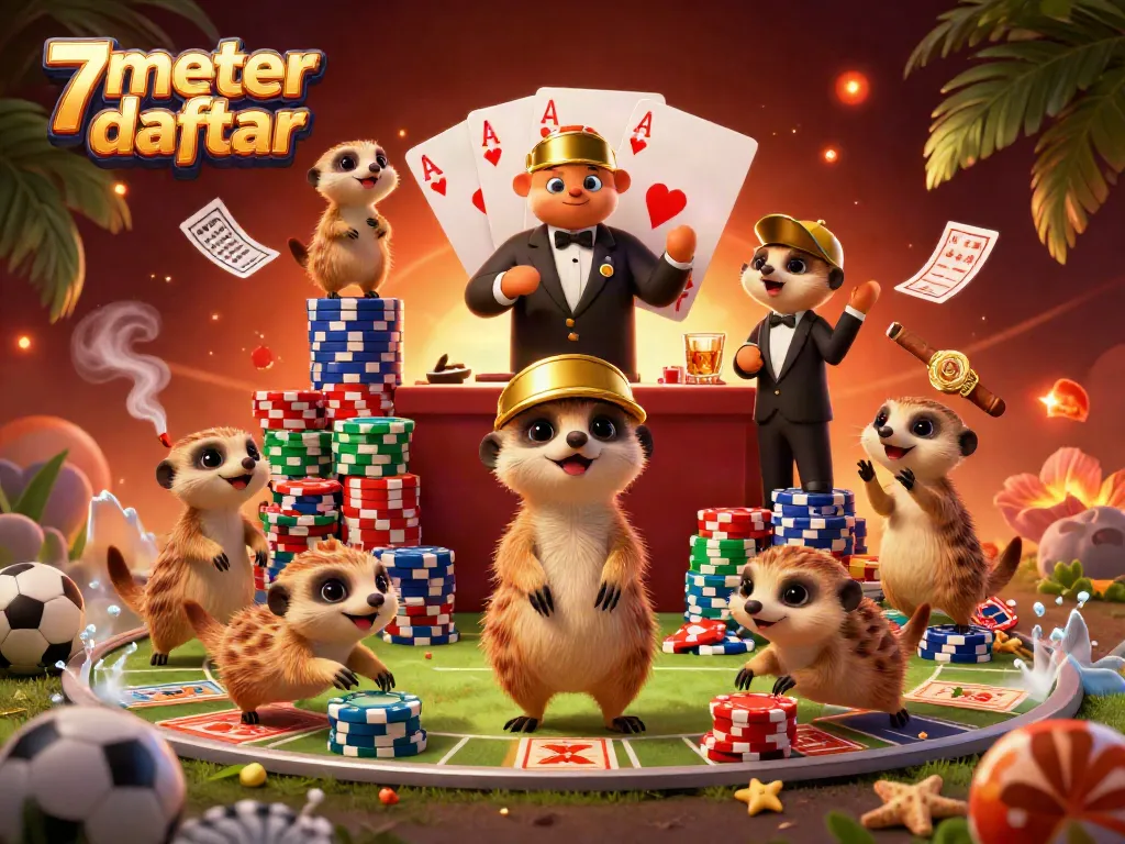 Experience thrilling action at 7meter daftar with meerkats managing a lively sports betting scene.