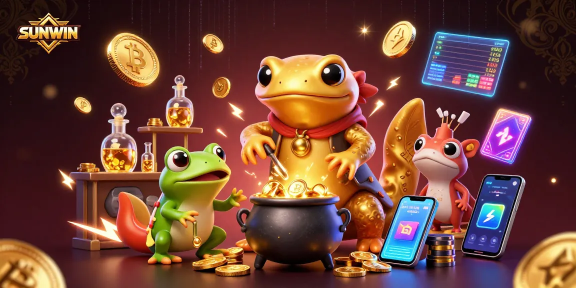 SUNWIN offers thrilling online gaming adventures with vibrant characters and shimmering crypto elements.