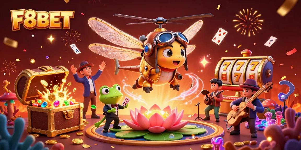 Experience thrilling gameplay at F8BET with vibrant action from a casino-themed illustration.
