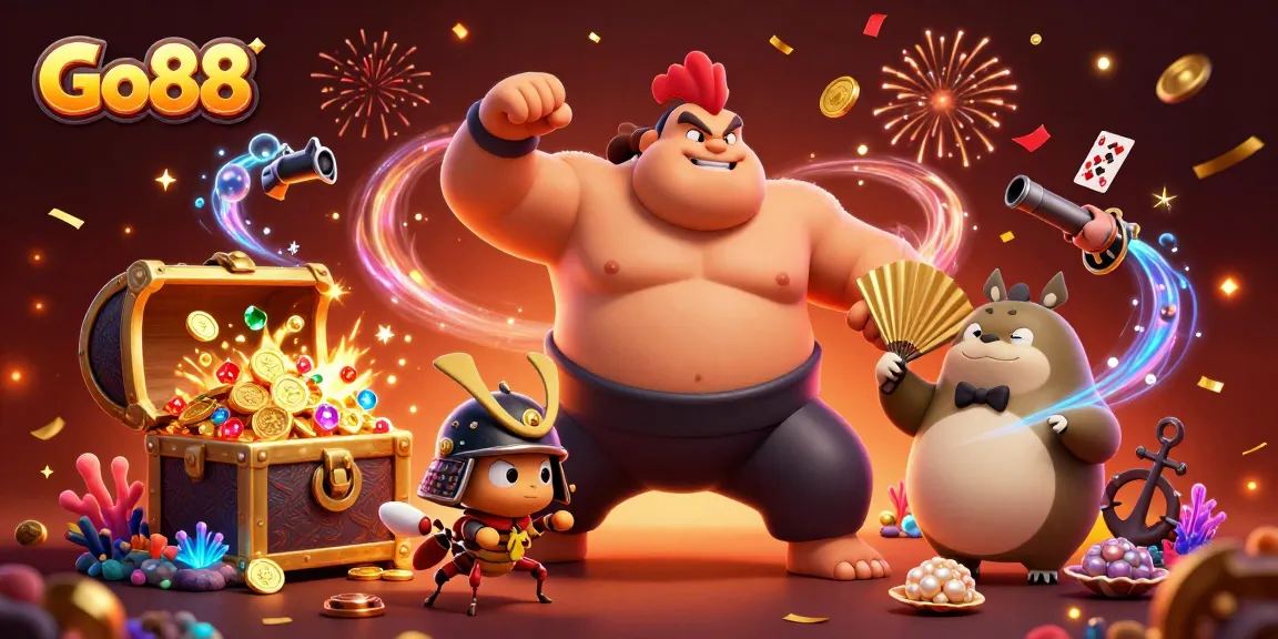 Experience the vibrant Go88 casino scene, featuring thrilling characters and dynamic gaming elements.