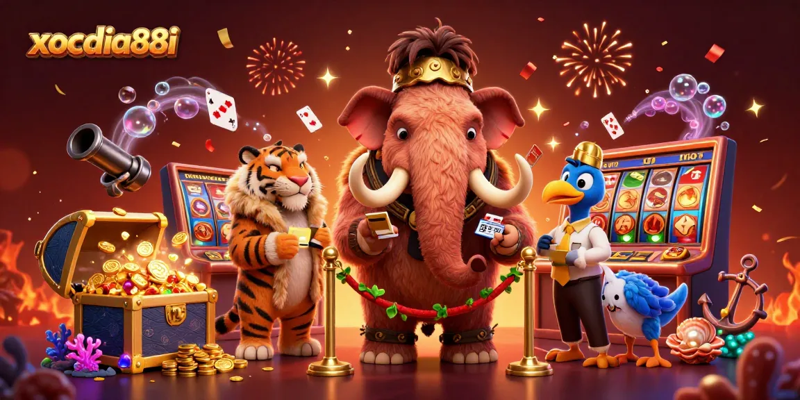 Experience the excitement at xocdia88i with dynamic 3D casino characters amidst vibrant gameplay elements.