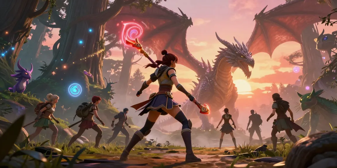 Female protagonist in a fantasy adventure, showcasing vibrant gaming experience in an enchanting setting, featuring a female hentai game.